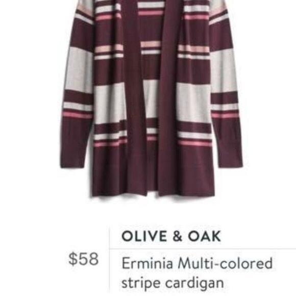 Olive + Oak Erminia Multi-Colored Striped Cardigan Size Large - Picture 2 of 7